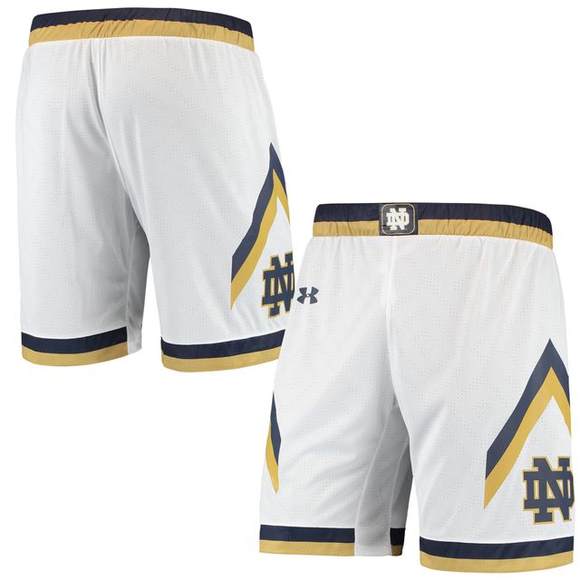 Under Armour Notre Dame Fighting Irish Replica Short de basketball pour homme Blanc