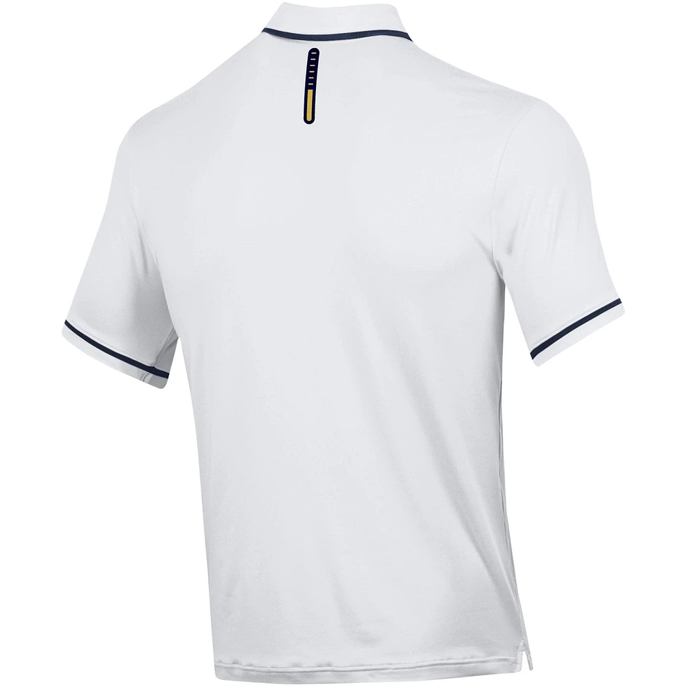 Men's Under Armour White Notre Dame Fighting Irish T2 Tipped Performance Polo