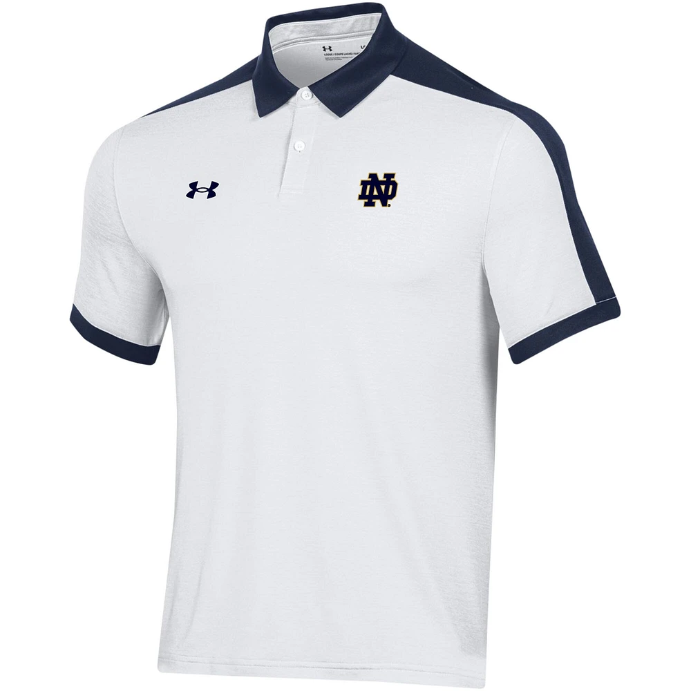 Polo blanc Under Armour Notre Dame Fighting Irish Trophy pour hommes