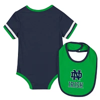 Ensemble body et bavoir pour nouveau-né bébé Colosseum Navy Notre Dame Fighting Irish