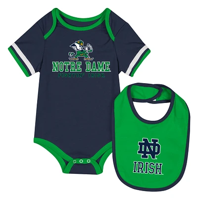 Ensemble body et bavoir pour nouveau-né bébé Colosseum Navy Notre Dame Fighting Irish