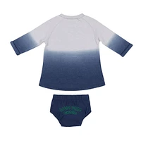 Newborn & Infant Colosseum Gray/Navy Notre Dame Fighting Irish Hand Ombre Dress Bloomers Set