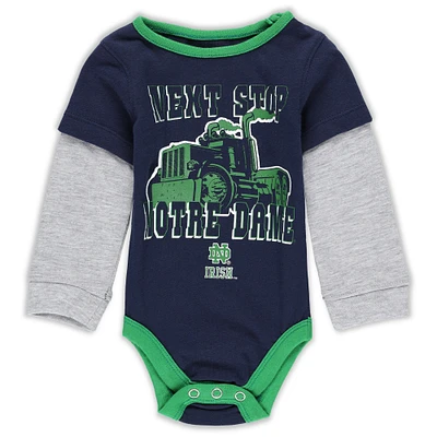 Body à manches longues pour nouveau-né et bébé Colosseum Navy Notre Dame Fighting Irish Next Stop