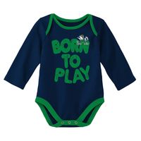 Newborn & Infant Navy/Heather Gray Notre Dame Fighting Irish Born To Win Two-Pack Long Sleeve Bodysuit Set