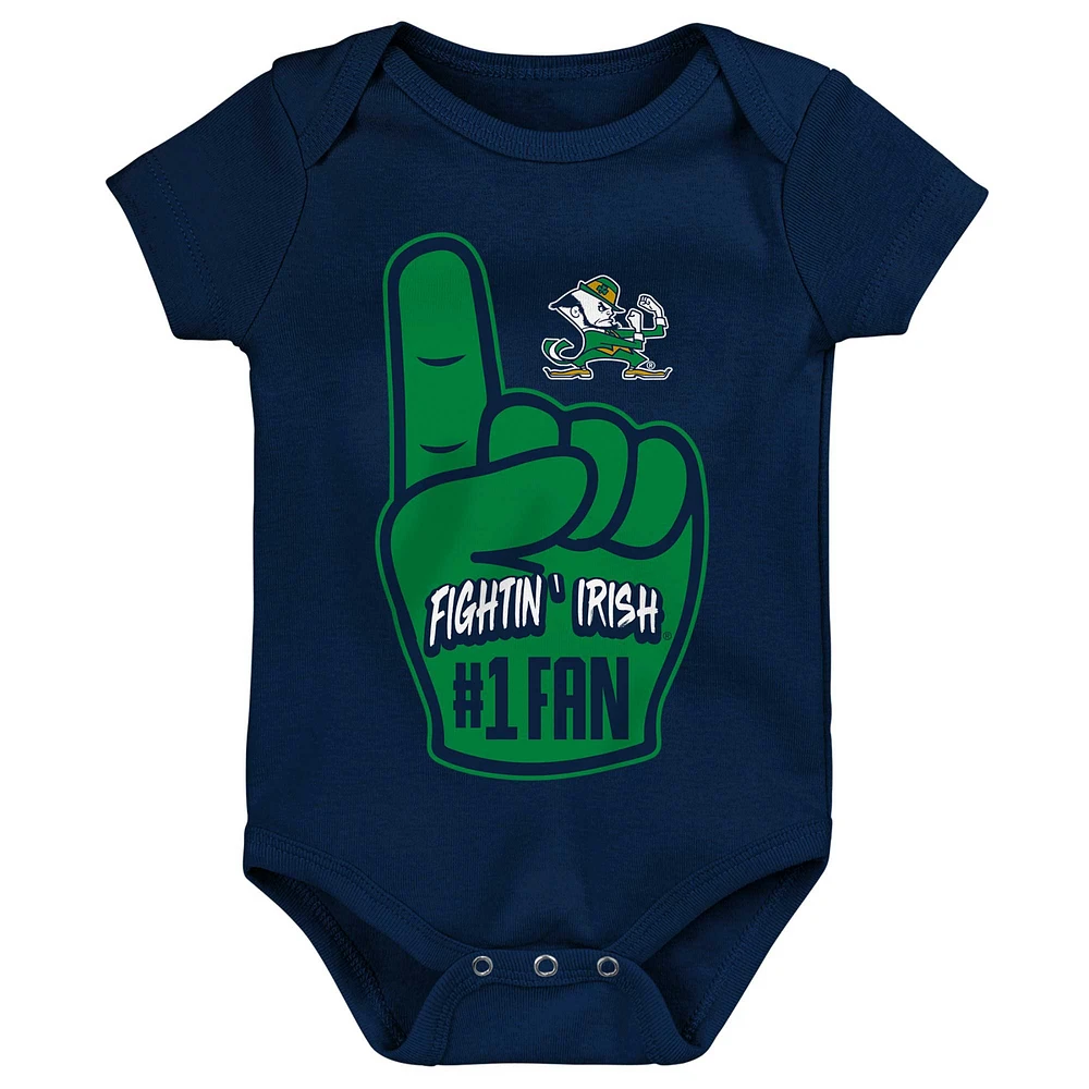 Body pour nouveau-né et nourrisson bleu marine Notre Dame Fighting Irish #1 Fan Foam Finger