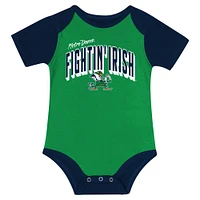 Ensemble body, bavoir et bonnet Dynamic Duo pour nouveau-né nourrisson, bleu marine, Notre Dame Fighting Irish