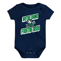 Newborn Navy Notre Dame Fighting Irish Sunday Comics 3-Pack Bodysuit Set