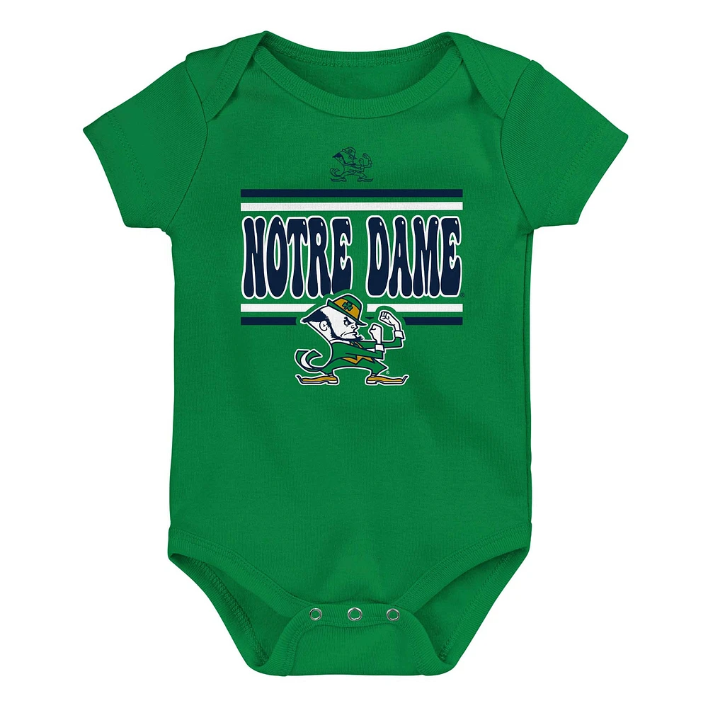 Newborn Navy Notre Dame Fighting Irish Sunday Comics 3-Pack Bodysuit Set