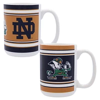 Notre Dame combattant les Irlandais 15oz. Ensemble de 2 tasses Home & Away