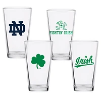 Lot de quatre verres à pinte de collection de 16 oz des Fighting Irish de Notre Dame