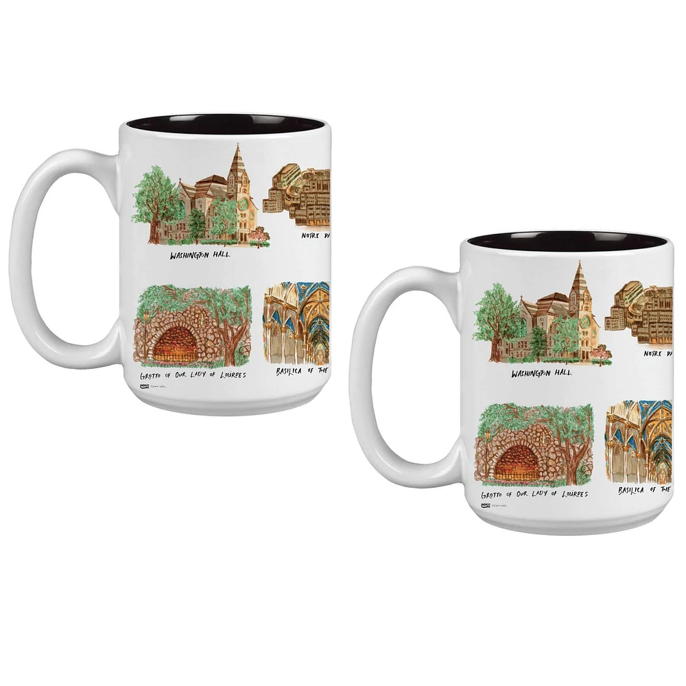 Notre Dame Fighting Irish 2-Pack 15oz. Laura Wilcox University Mug Set