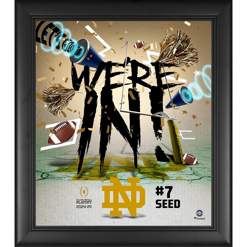 Notre Dame Fighting Irish 2024-25 College Football Playoff Framed 15" x 17" We're In Collage