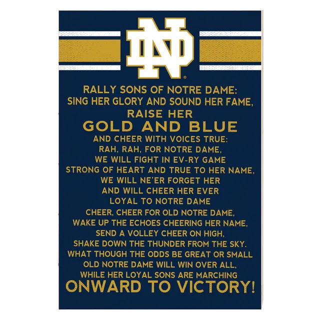 Notre Dame Fighting Irish Fight Song Banner Sign