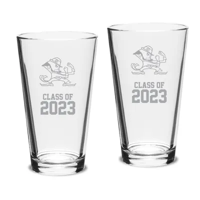 Notre Dame Fighting Irish Class of 2023 16oz. Mascot Logo 2-Piece Classic Pint Glass Set
