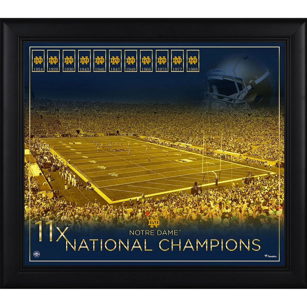 Notre Dame Fighting Irish Framed 15" x 17" Football Championship Count Collage