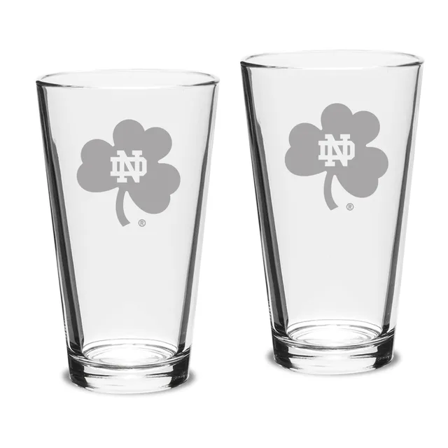 Notre Dame Fighting Irish Shamrock 2-Piece 16oz. White Wine Glasses Set