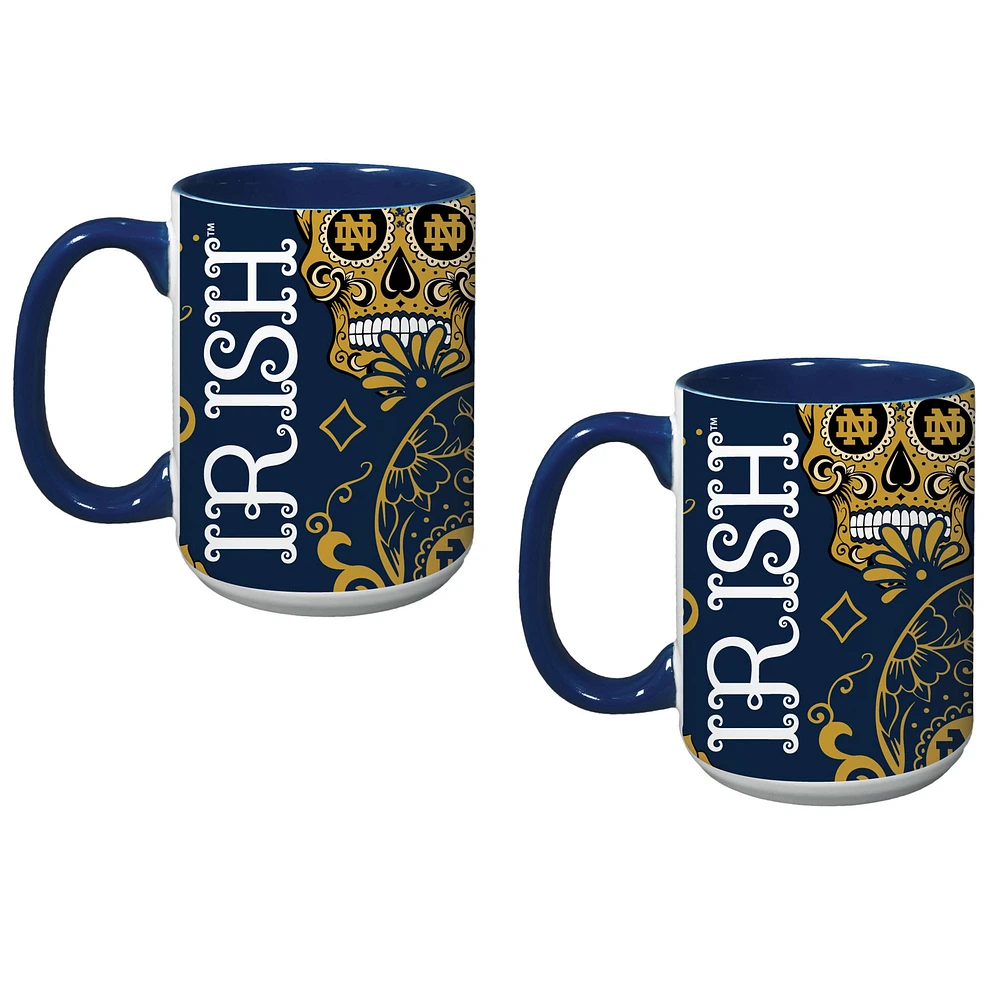 Notre Dame Fighting Irish Lot de deux tasses Dia De Los Muertos