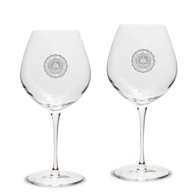 Notre Dame Fighting Irish Shamrock 2-Piece 16oz. White Wine Glasses Set