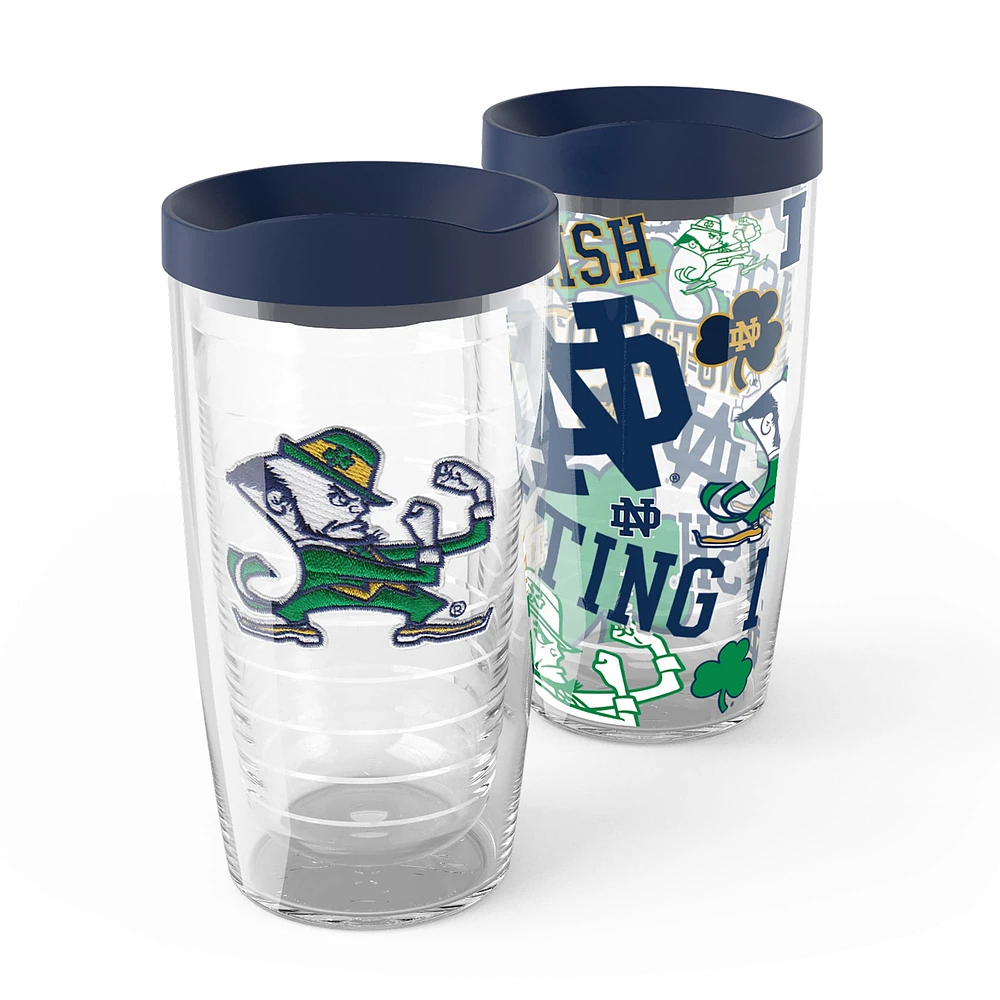 Tervis Notre Dame Fighting Irish 2-Pack 16oz. Ensemble de gobelets concurrents et emblèmes