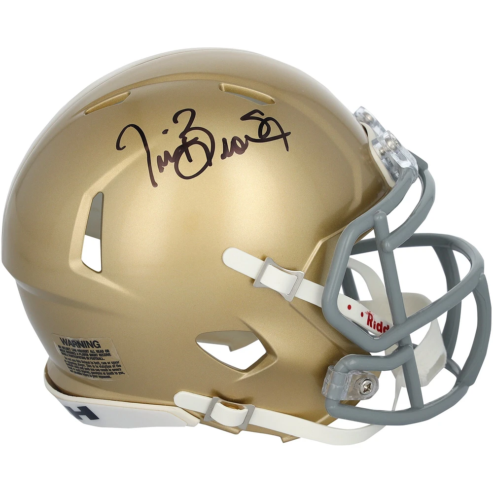Tim Brown Notre Dame Fighting Irish Autographed Riddell Speed Mini Helmet 