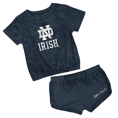 Ensemble t-shirt et short bleu marine Colosseum Notre Dame Fighting Irish Fern pour tout-petit