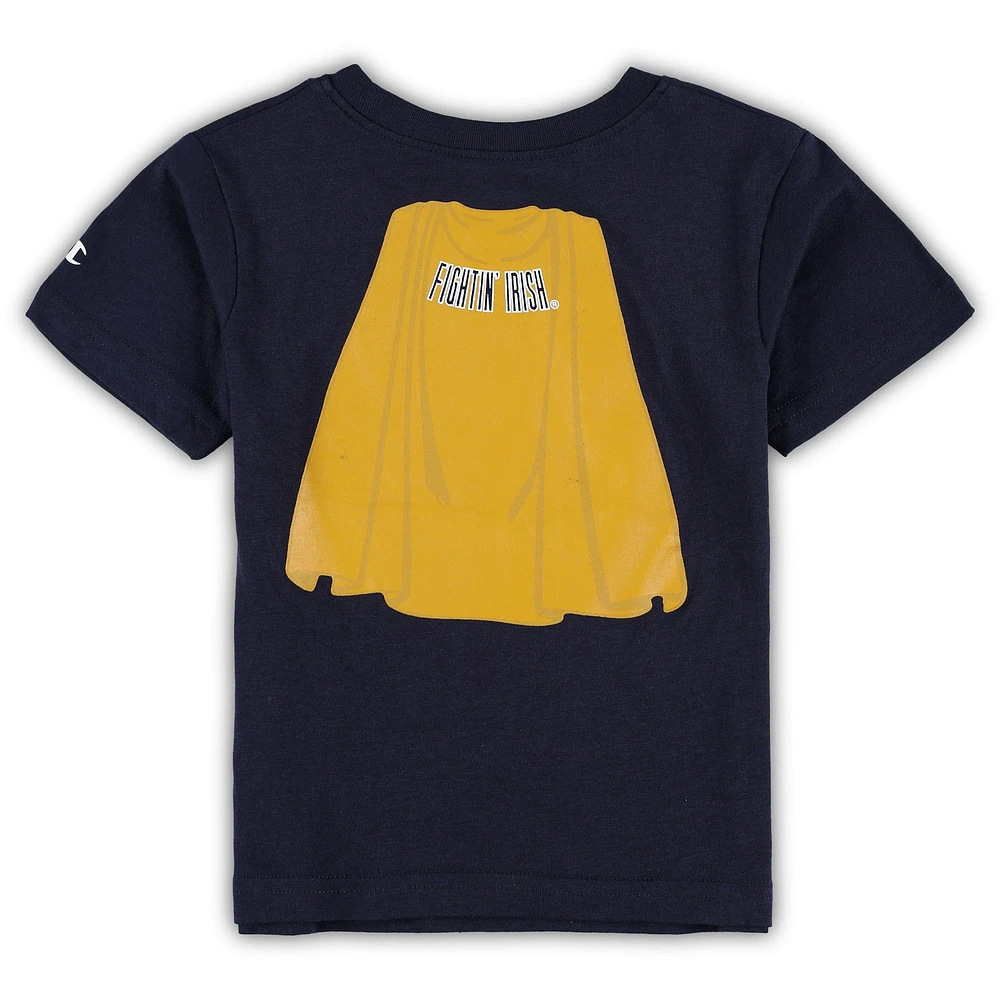 Toddler Champion Navy Notre Dame Fighting Irish Super Hero T-Shirt