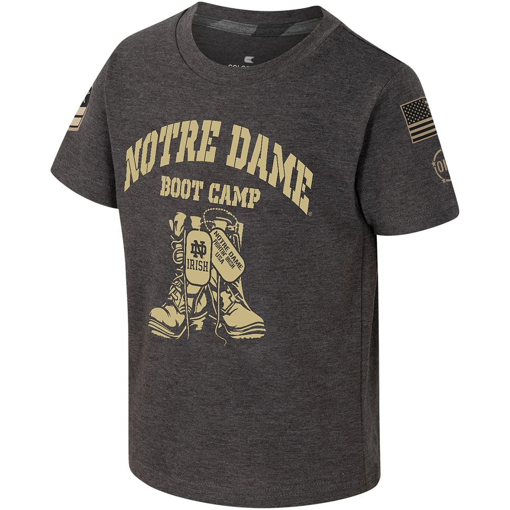 T-shirt pour tout-petit Colosseum Charcoal Notre Dame Fighting Irish OHT Military Appréciation Boot Camp