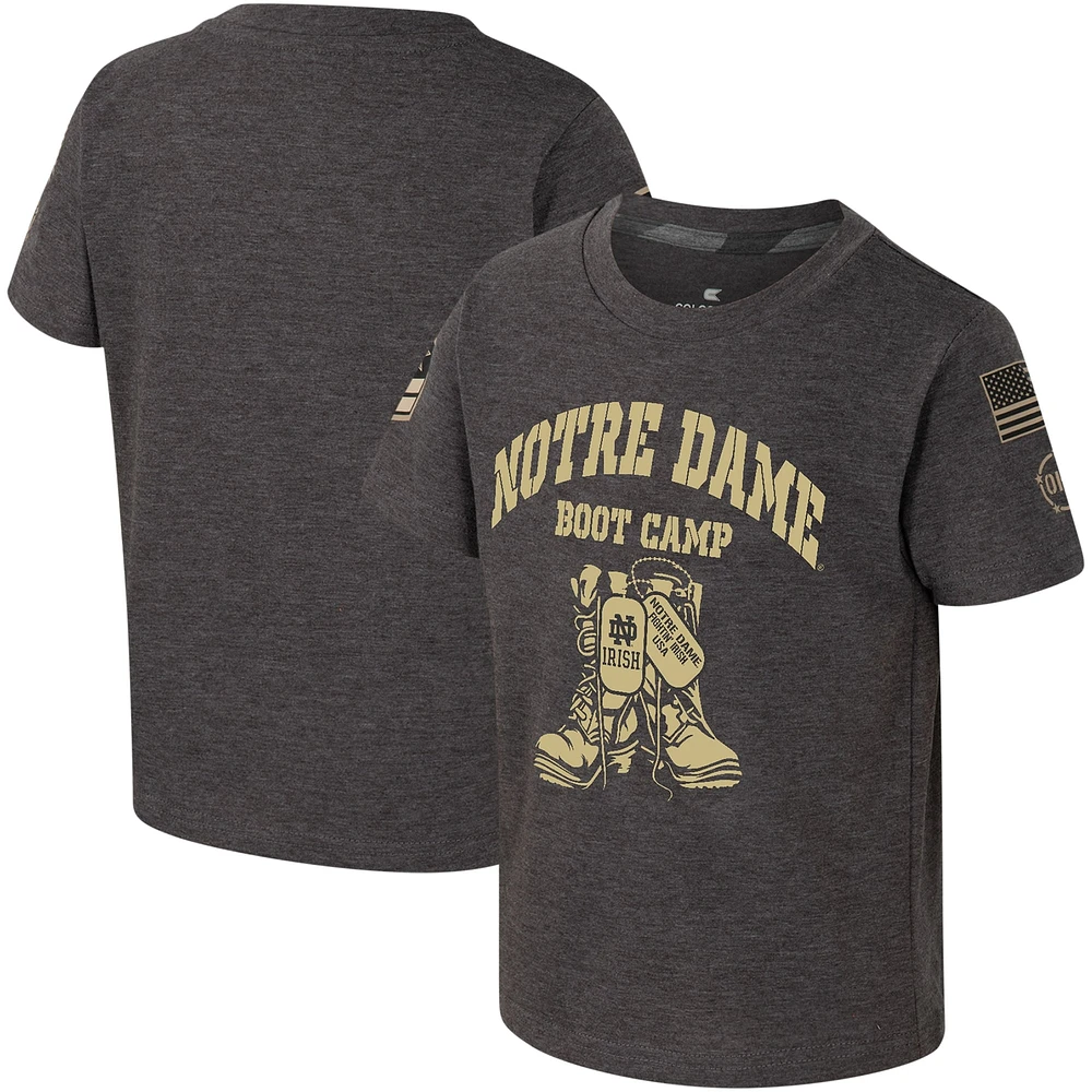 T-shirt pour tout-petit Colosseum Charcoal Notre Dame Fighting Irish OHT Military Appréciation Boot Camp