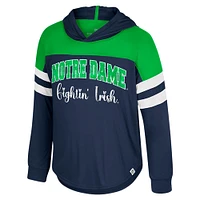 T-shirt à manches longues et capuche pour tout-petits avec motif de réflexion Fighting Irish Notre Dame dans la marine Colosseum