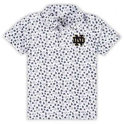 Toddler Garb White Notre Dame Fighting Irish Earnest Allover Print Polo