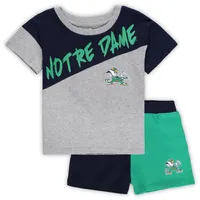 Toddler Heather Gray Notre Dame Fighting Irish Super Star T-Shirt & Shorts Set