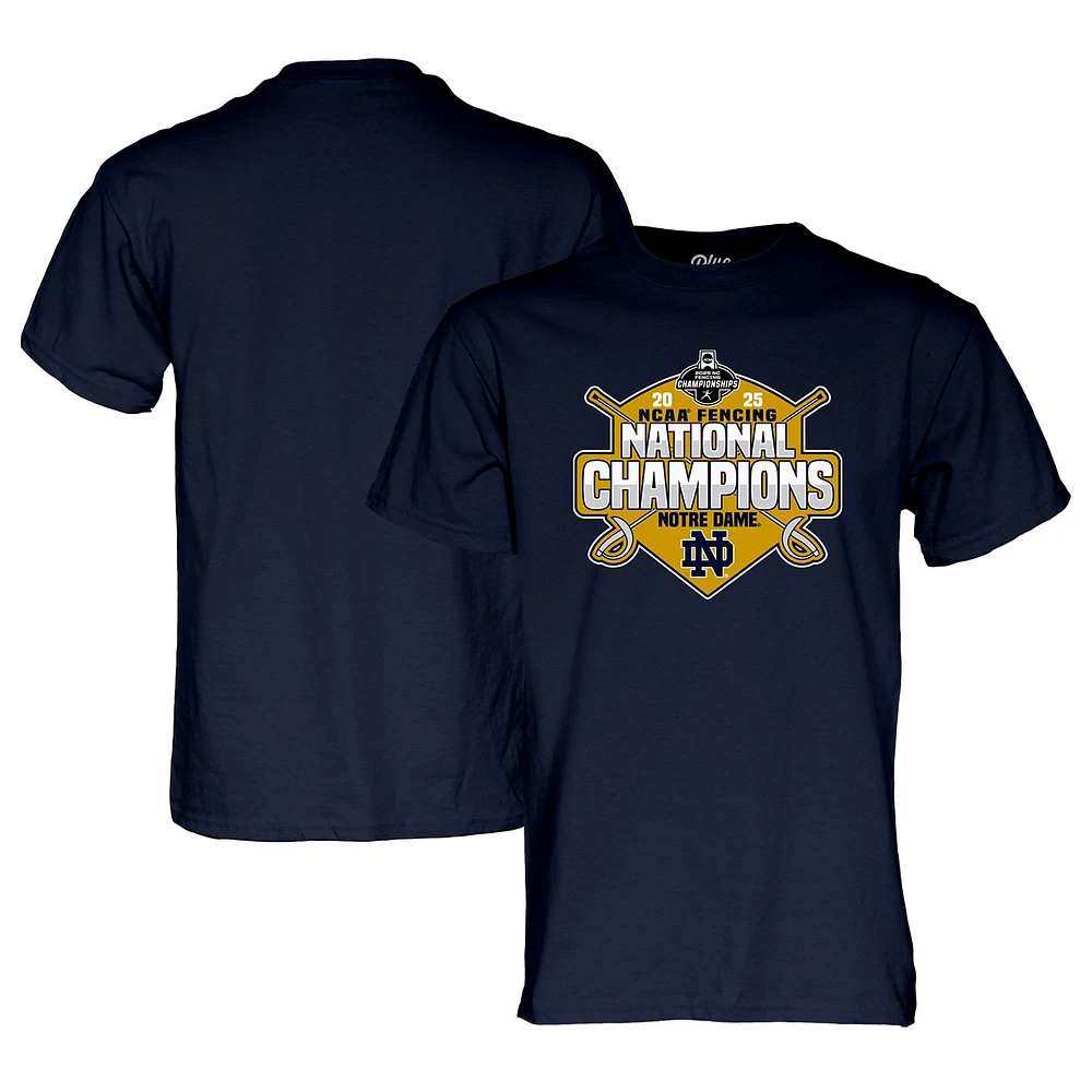 Unisex Blue 84 Navy Notre Dame Fighting Irish 2025 NCAA Fencing National Champions T-Shirt