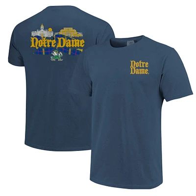 T-shirt unisexe bleu marine Notre Dame Fighting Irish Hyper Local Celtic Tartan Campus