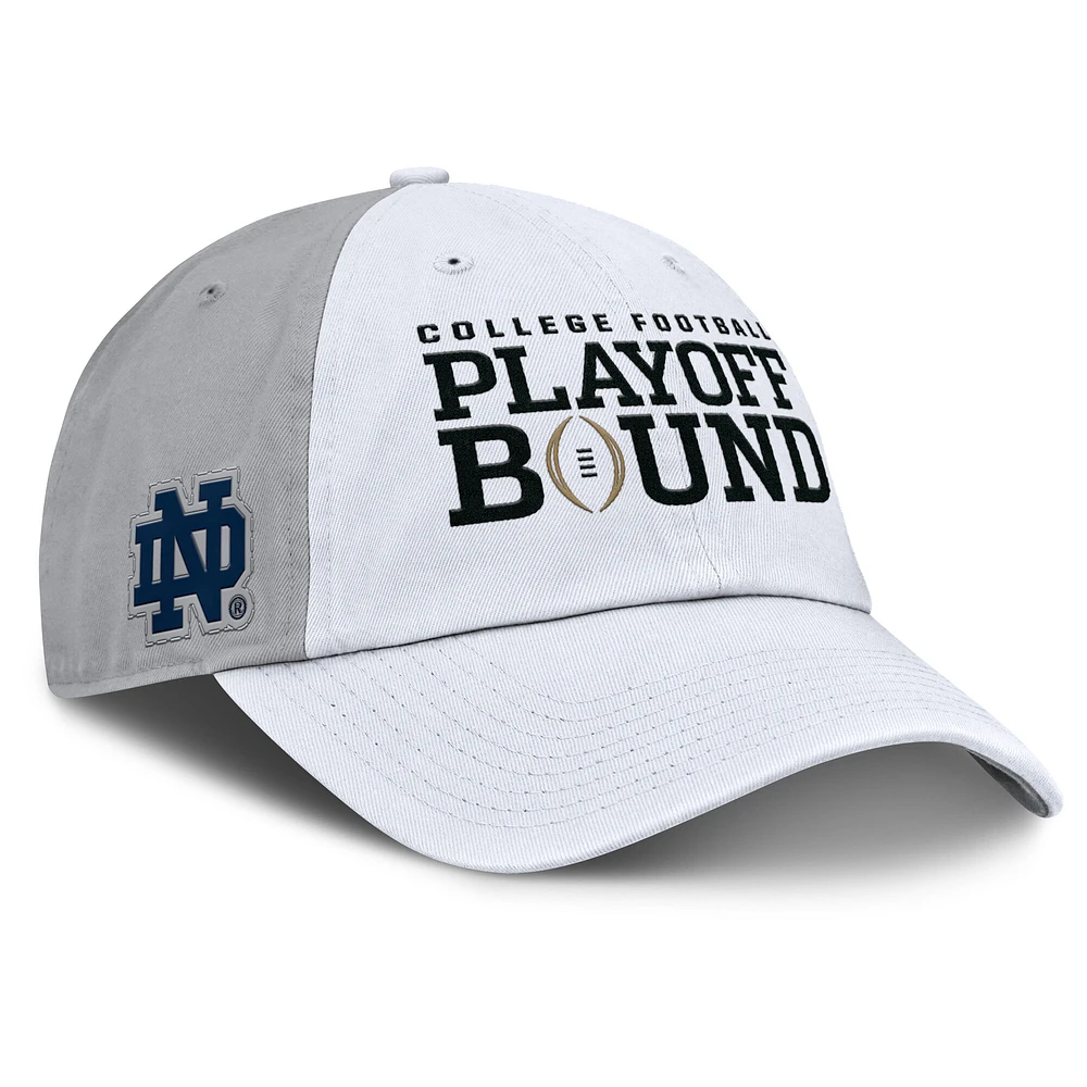 Casquette ajustable unisexe Nike blanche/grise Notre Dame Fighting Irish 2024 College Football Playoff Club