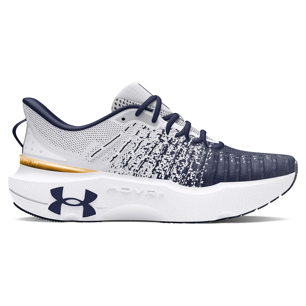 Chaussures de course unisexes Under Armour blanches Notre Dame Fighting Irish Infinite Elite