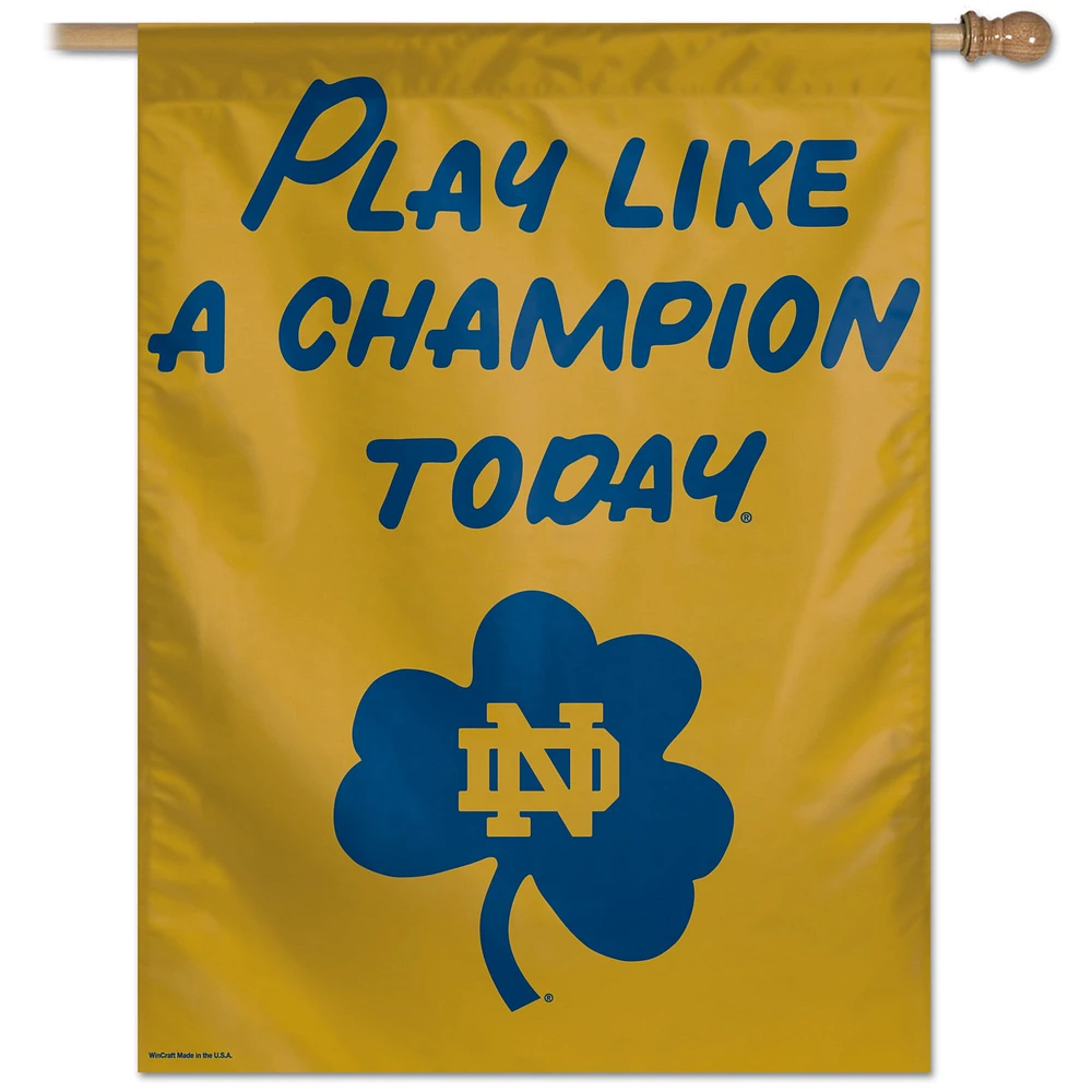 Bannière verticale simple face WinCraft Notre Dame Fighting Irish 28" x 40" Jouez comme un champion aujourd'hui