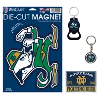 Lot de 4 porte-clés et aimants WinCraft Notre Dame Fighting Irish