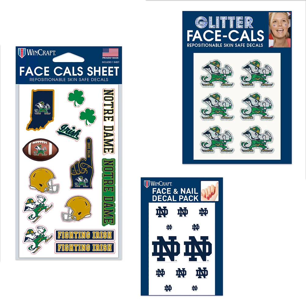 WinCraft Notre Dame Fighting Irish 4" x 7" Waterless Tattoos Set