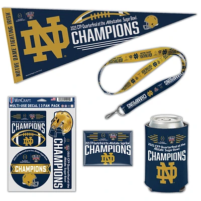 Pack de fans de cinq pièces WinCraft Notre Dame Fighting Irish College Football Playoff 2025 Sugar Bowl Champions