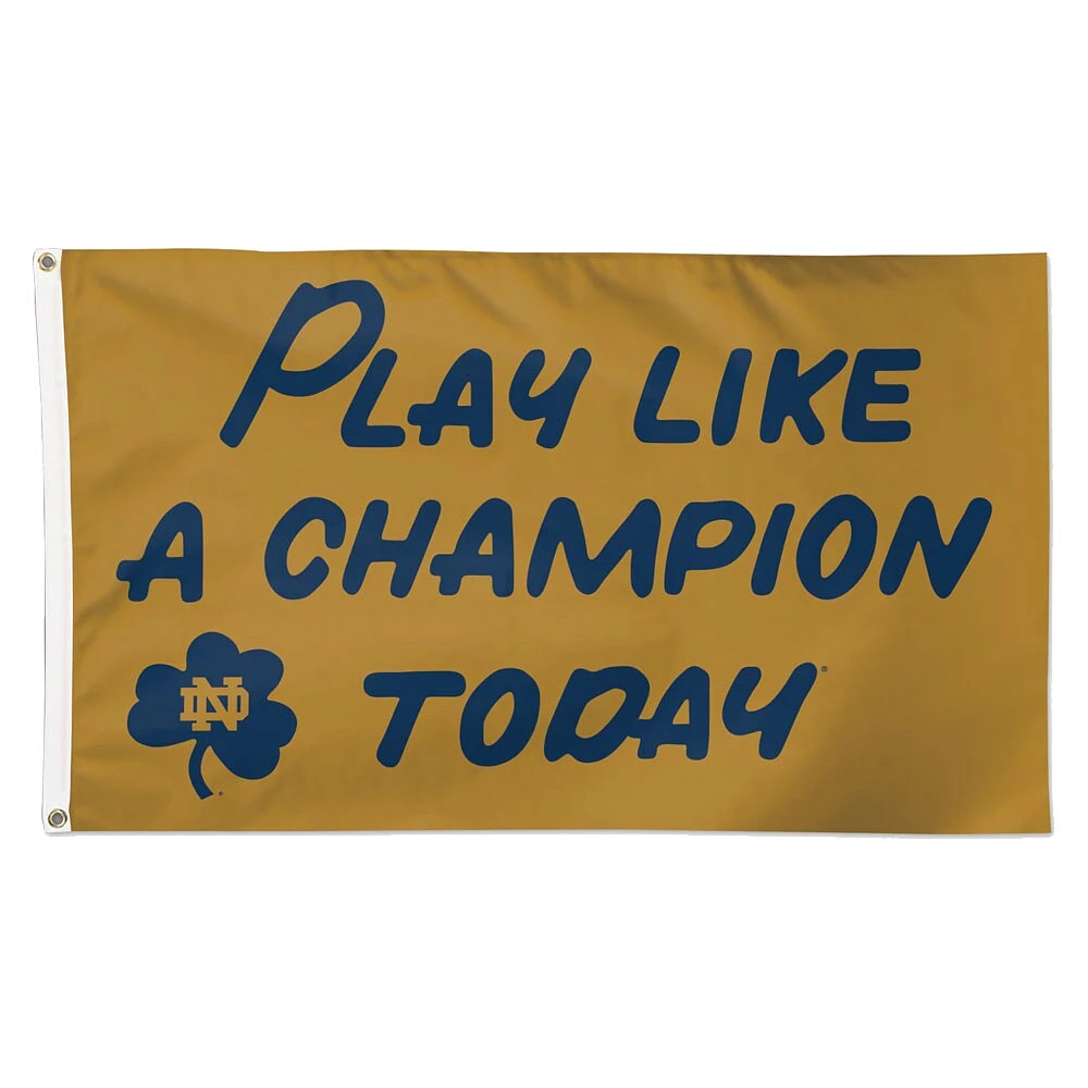 Drapeau WinCraft Notre Dame Fighting Irish Deluxe Jouez comme un champion 3' x 5'