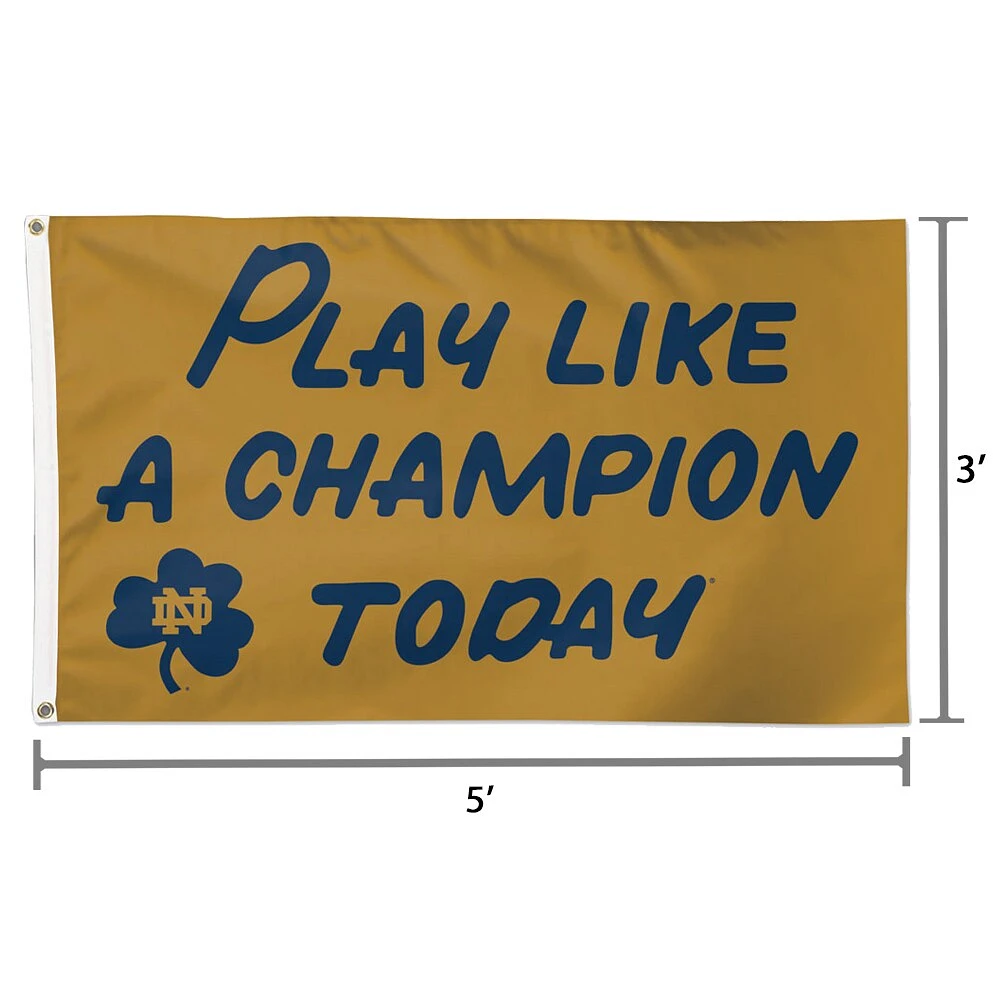 Drapeau WinCraft Notre Dame Fighting Irish Deluxe Jouez comme un champion 3' x 5'