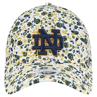 Casquette ajustable New Era blanche Notre Dame Fighting Irish Blooming 9TWENTY pour femme