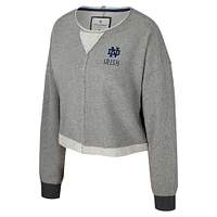 Sweat-shirt court à encolure dégagée pour femme Colosseum Charcoal Notre Dame Fighting Irish Magnum