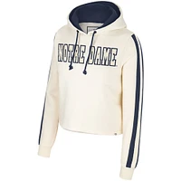 Women's Colosseum Cream Notre Dame Fighting Irish Perfect Date Cropped Pullover Hoodie