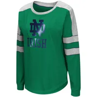 Women's Colosseum Green Notre Dame Fighting Irish Trey Dolman Long Sleeve T-Shirt