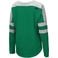 Women's Colosseum Green Notre Dame Fighting Irish Trey Dolman Long Sleeve T-Shirt