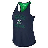 Women's Colosseum Navy Notre Dame Fighting Irish 10 Days Racerback Scoop Neck Tank Top