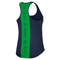 Women's Colosseum Navy Notre Dame Fighting Irish 10 Days Racerback Scoop Neck Tank Top