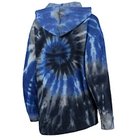 Women's Colosseum Navy Notre Dame Fighting Irish Slow Ride Spiral Tie-Dye Oversized Pullover Hoodie