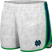 Women's Colosseum White Notre Dame Fighting Irish The Plastics Geo Print Shorts